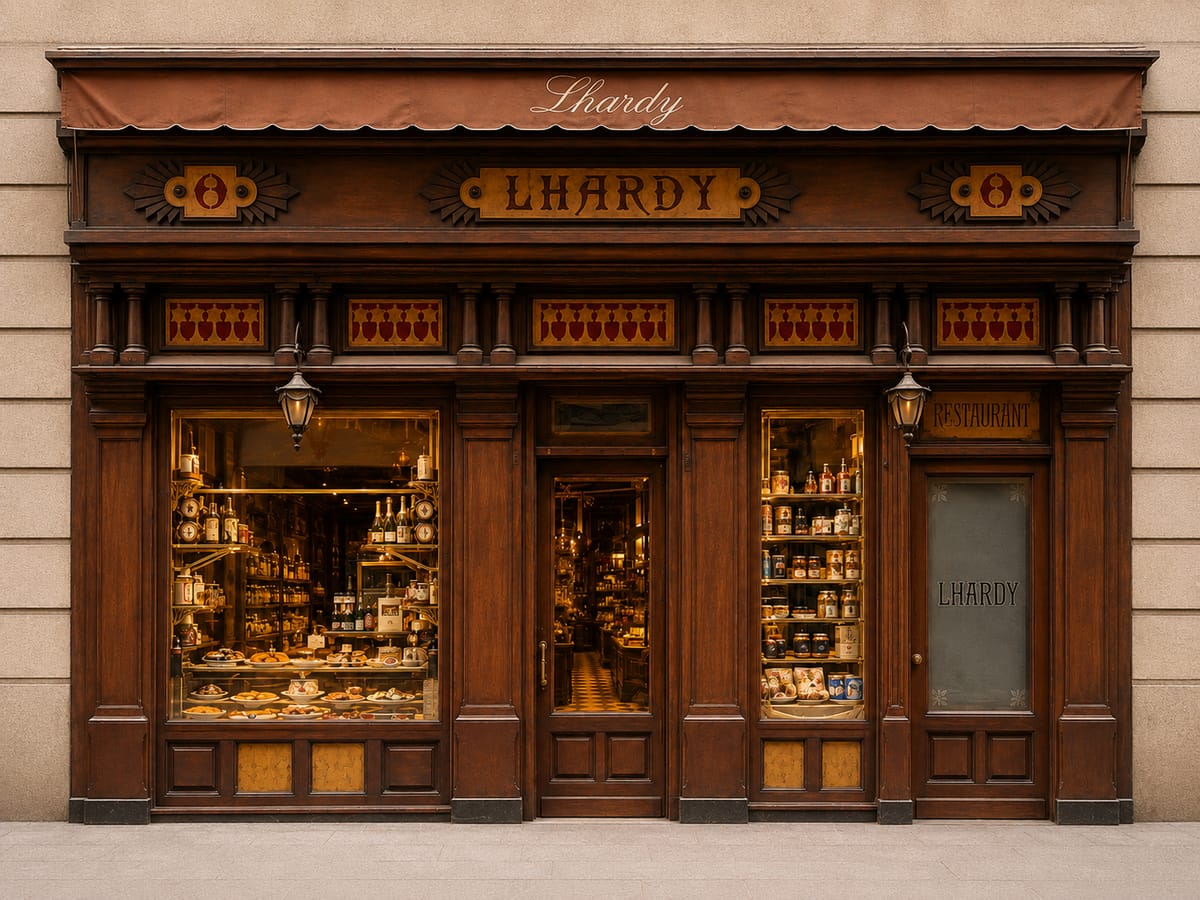Fachada historica de Lhardy en la Carrera de San Jeronimo de Madrid